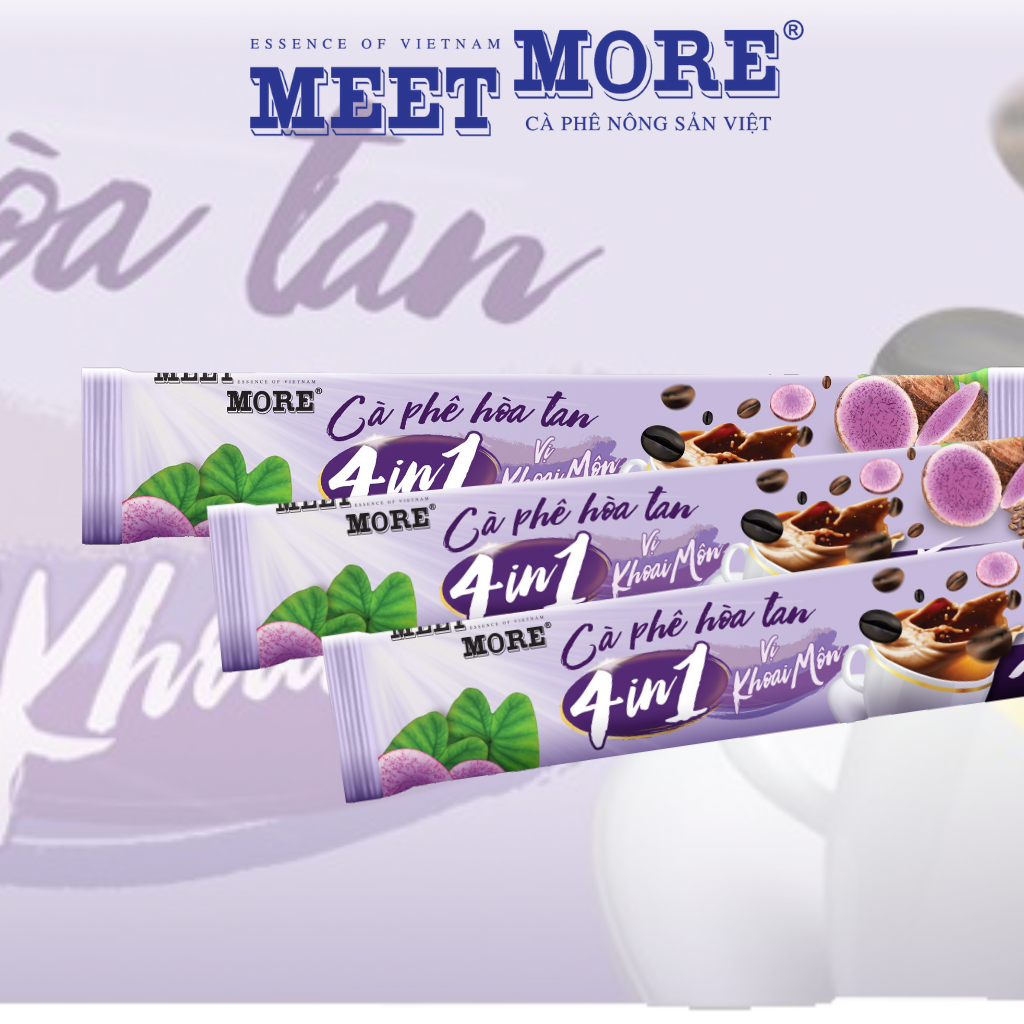 Combo 2 Hộp Cà Phê Bạc Hà Và Khoai Môn Meet More (15Gói/18Gram/Hộp)- Cà phê nông sản Việt
