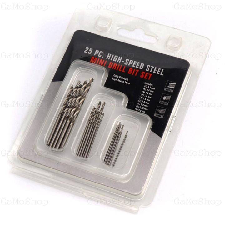 [HCM]Bộ 25 mũi khoan mini dùng cho máy khoan mài mini