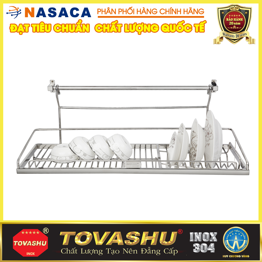 Kệ sóng chén 1 tầng treo inox 304 TOVASHU nhiều kích thước 304-T1