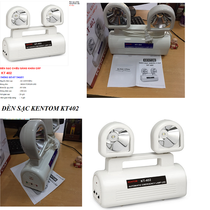 [HCM]ĐÈN SẠC KENTOM KT 402ĐÈN CHIẾU SÁNG KHẨN CẤP