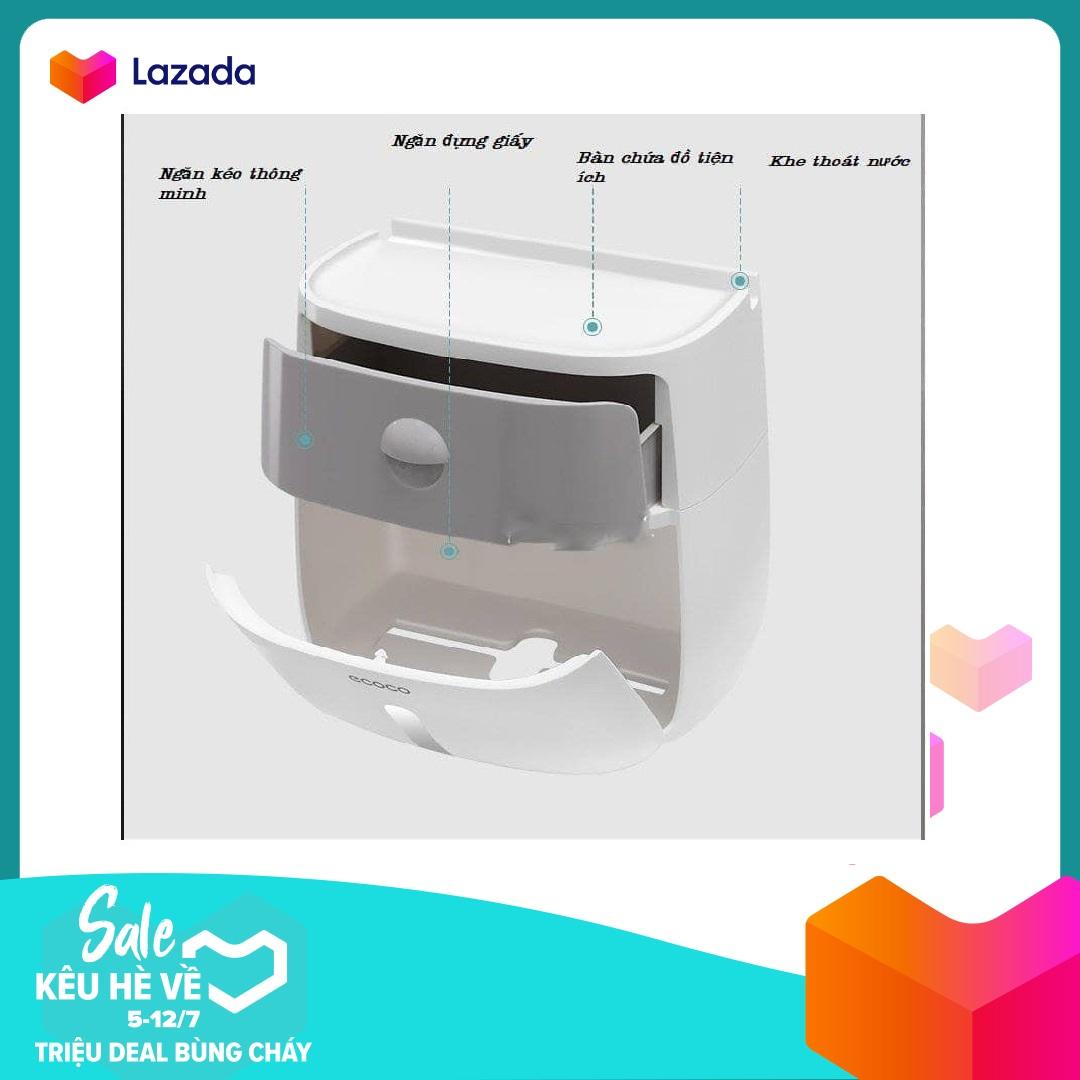 Hộp giấy nhà vệ sinh gắn tường đa năng thiết kế kiểu mới, Hộp giấy Ecoco có ngăn kéo đựng đồ thông minh, Hop giay nha ve sinh gan tuong da nang thiet ke kieu moi, Hop giay Ecoco co ngan keo dung do thong minh