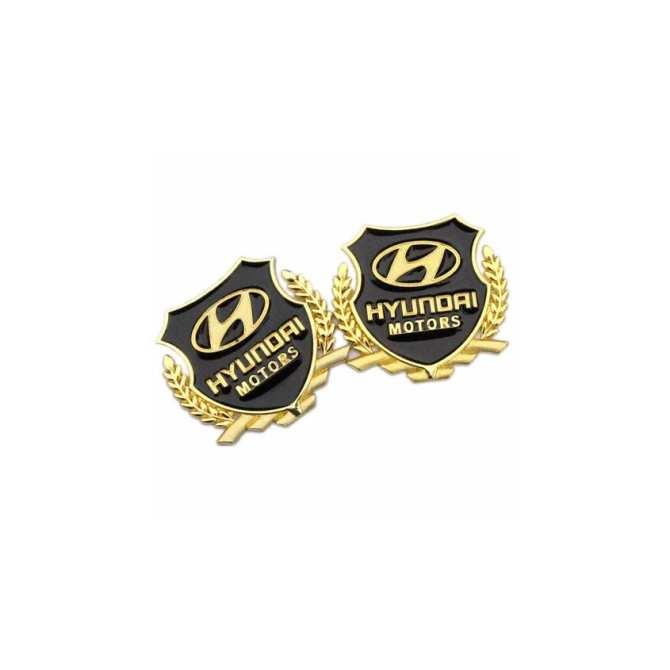 BỘ 2 Huy hiệu logo bông lúa cho ô tô Huyndai