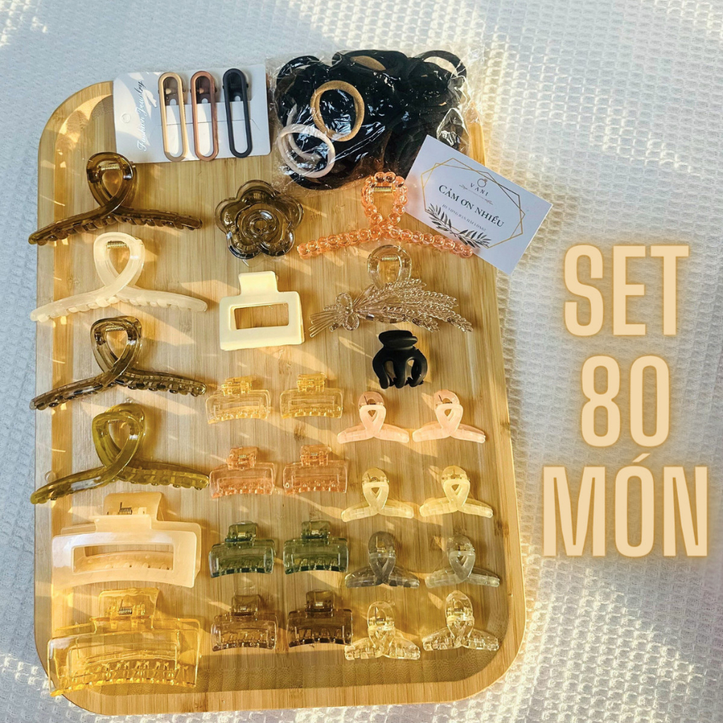 Combo set kẹp tóc 80 chi tiết thời trang cho nữ