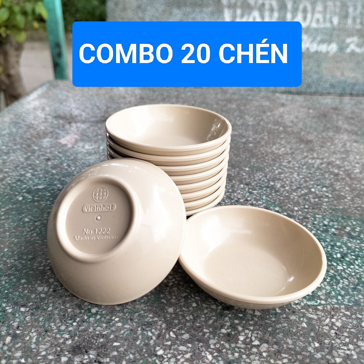 Combo 20 chén đựng gia vị nước chấm tròn 1222 nhựa việt nhật loại 1