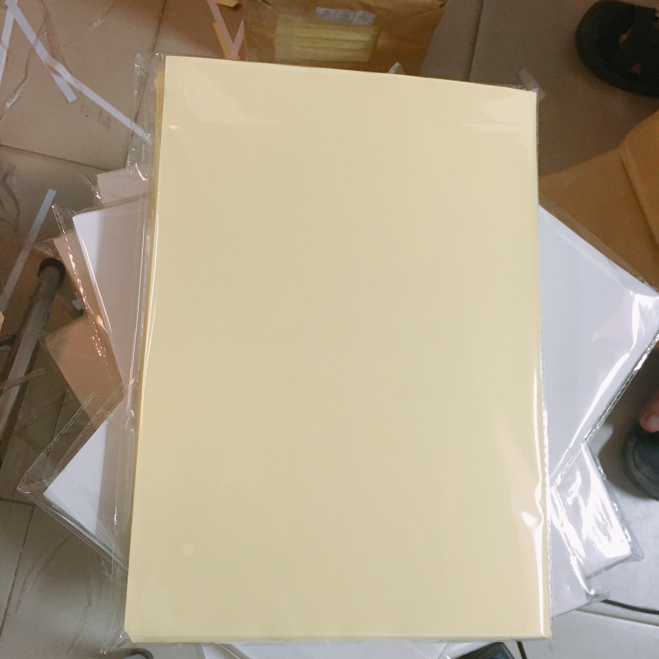 Set of 100 A4 Decal Paper Sheets with Gold Base