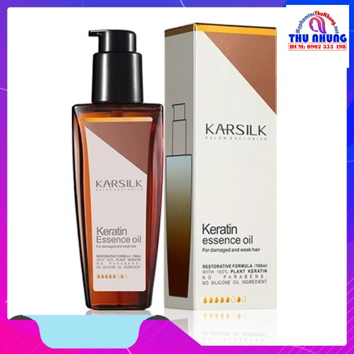 [HCM]Tinh dầu dưỡng bóng tóc Karsilk Keratin Essence Oil cho tóc yếu và hư tổn 100ml