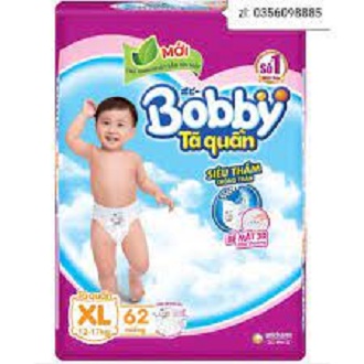 Mẫu mới - bỉm bobby quần m76/l68/xl62/xxl56 miếng.