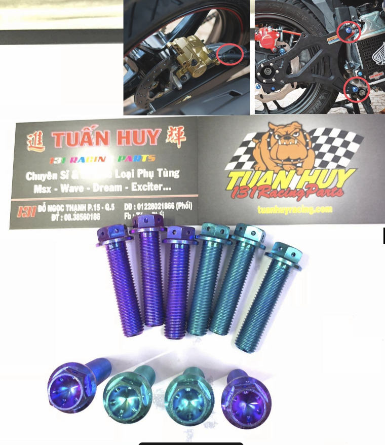 1 con Ốc 10li40 Probolt đầu vương miệng Titanium Gr5  ốc bắt gấp tay ga  ốc bắt pass heo