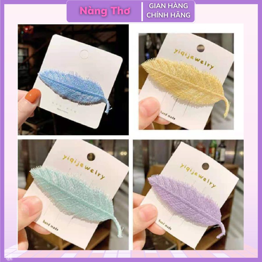 Kẹp tóc hình lá ánh kim xinh xắn thời trang Hàn Quốc cho bạn nữ
