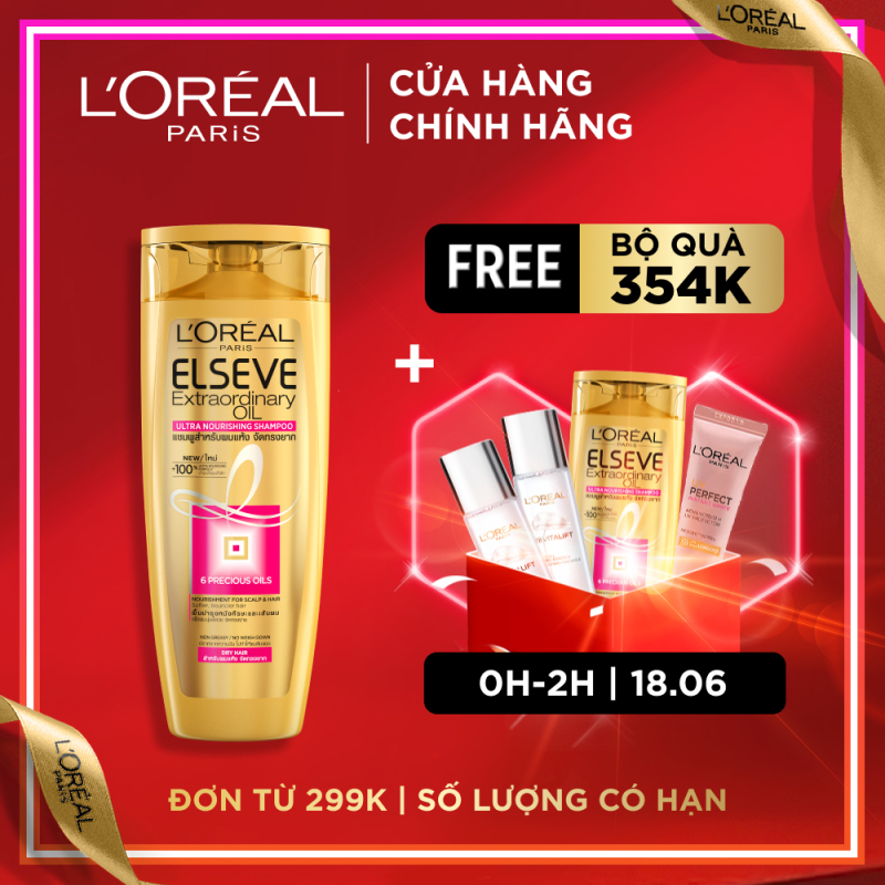 Dầu gội chiết xuất tinh dầu hoa tự nhiên LOreal Paris Elseve Extraordinary Oil Ultra Nourishing 330ml