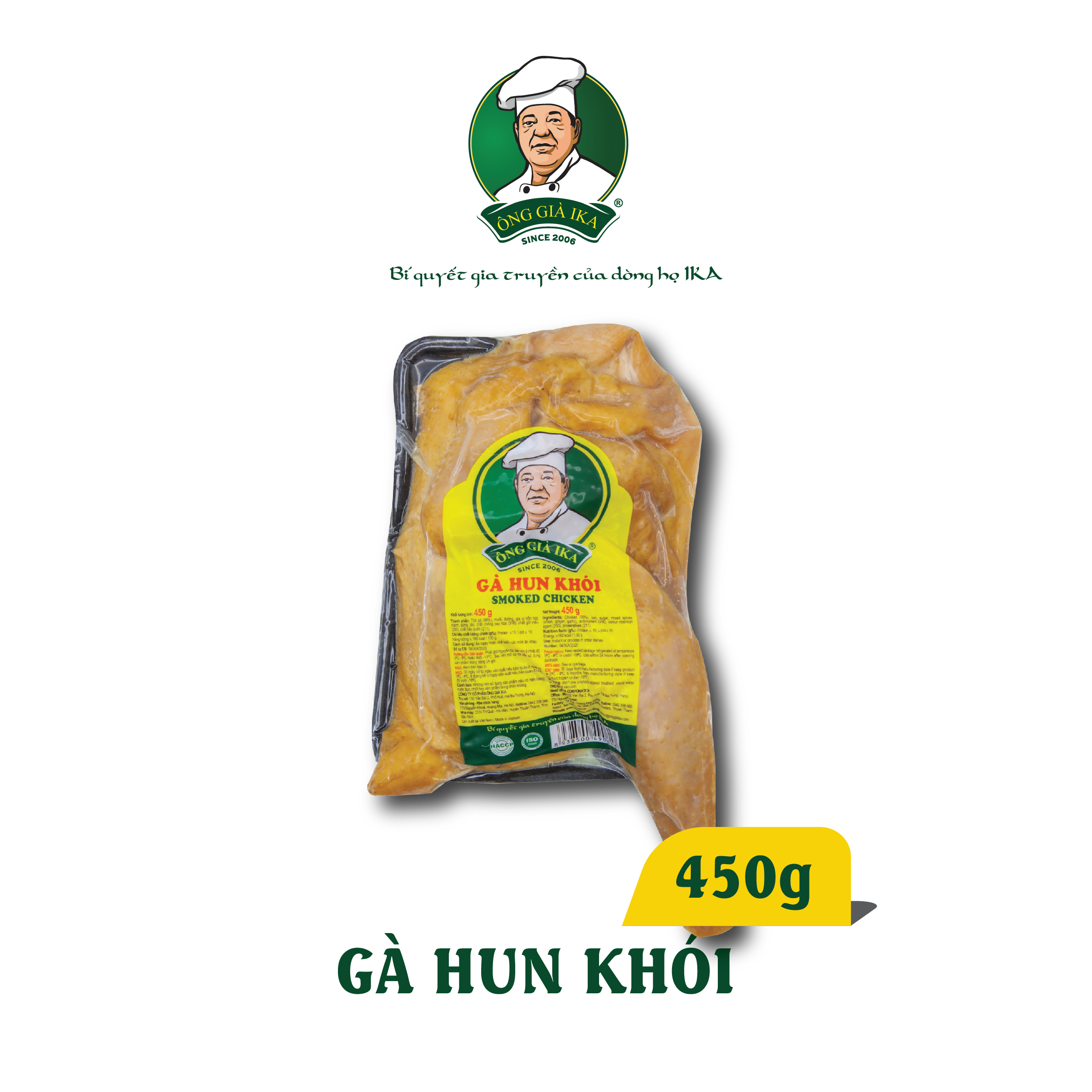 [ Chỉ giao HCM & Hà Nội] Gà hun khói 450g Ông già Ika