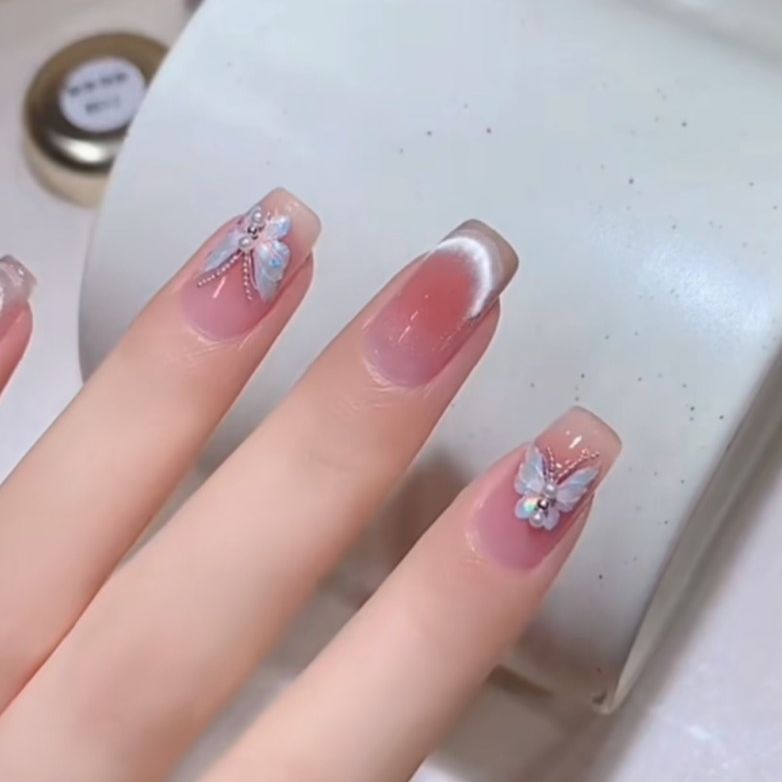 Miếng dán hình cánh bướm lụa 5D - sticker trang trí móng tay đẹp lạ