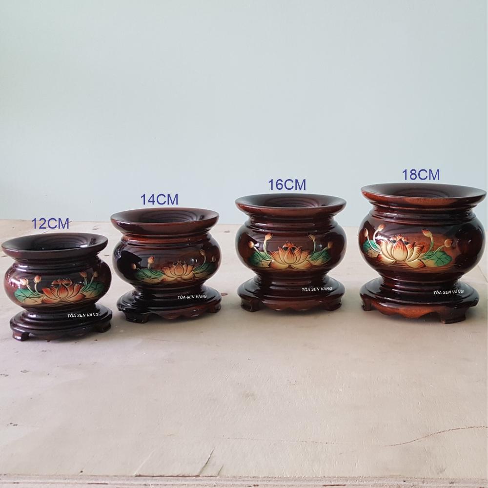Lư hương bằng gỗ 16cm