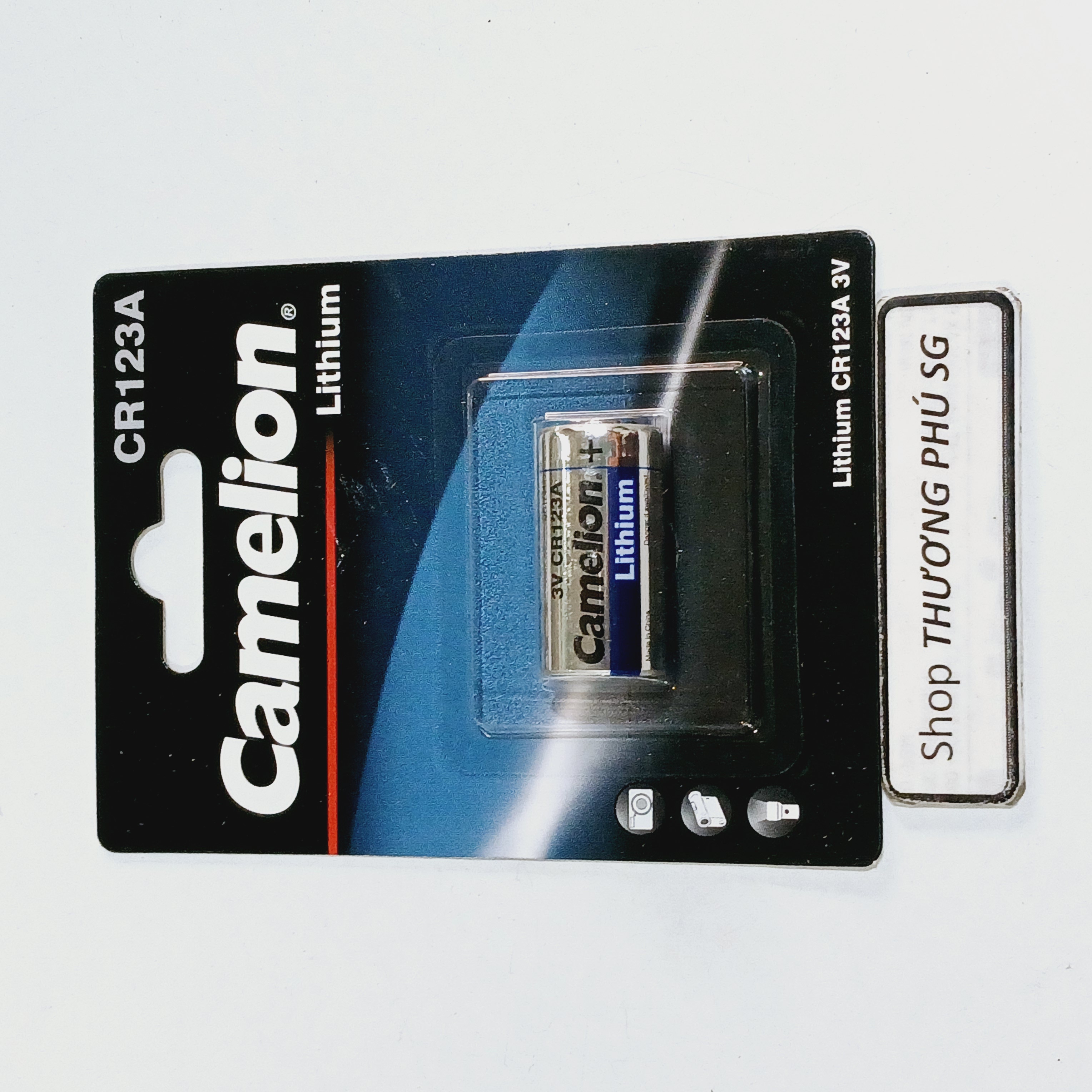 Pin CR123A - 3V (123A): Camelion Lithium Battery Photo / Vĩ 1 Viên