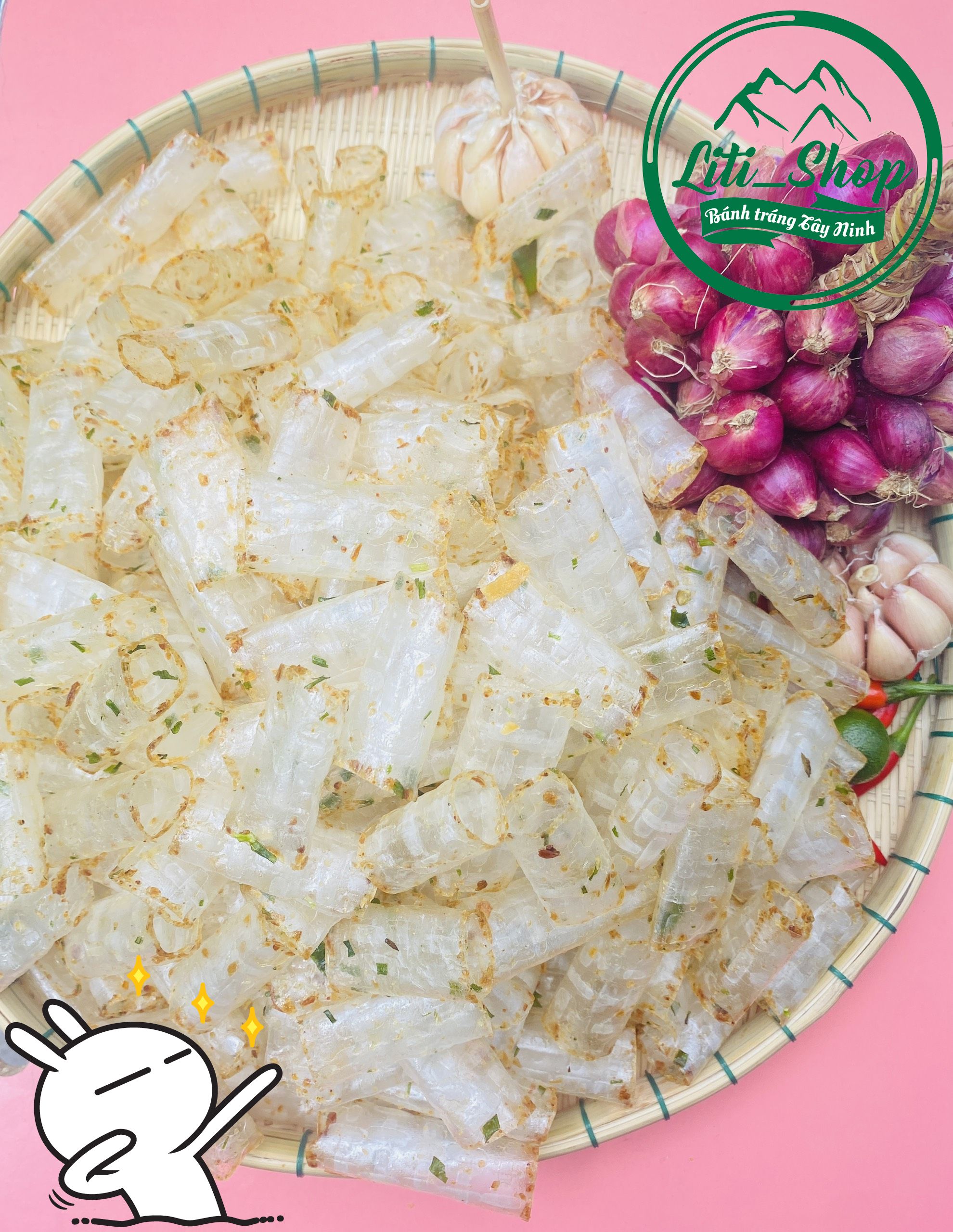 Bánh tráng Cuộn Dầu hành 500Gr [Loại chay]