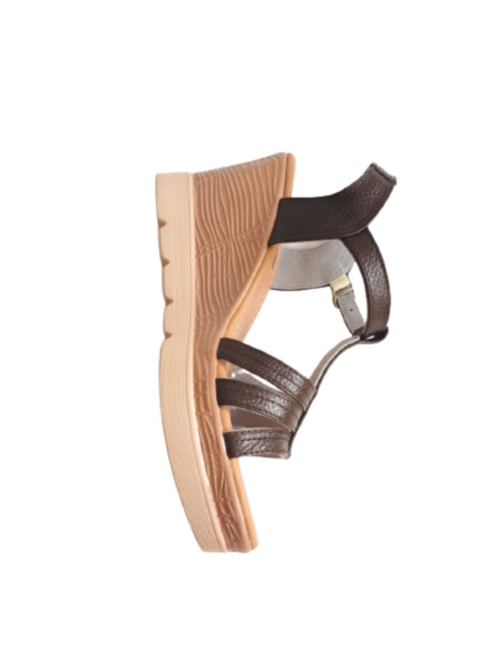 Sandal da bò thật cao cấp VI VI .Đế cao 7 cm