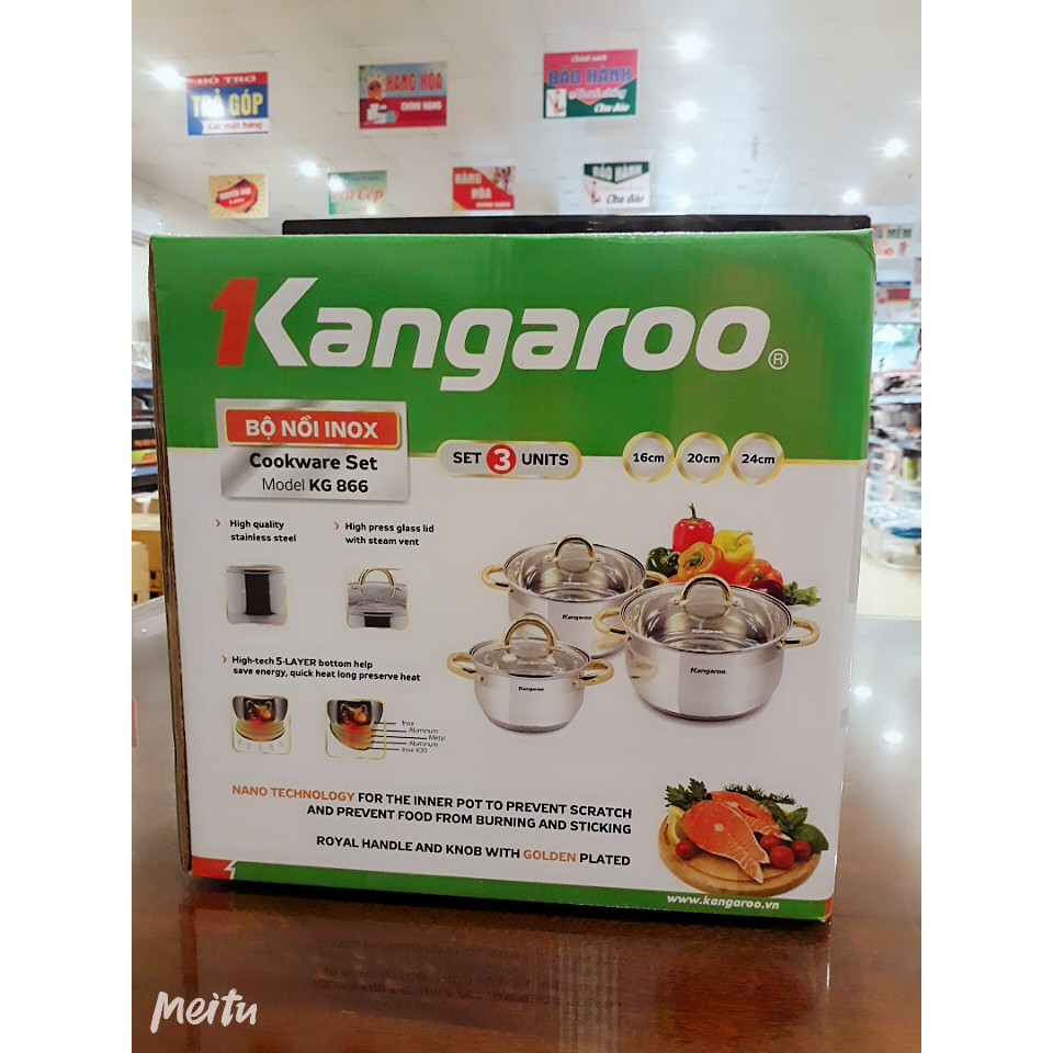 BỘ NỒI INOX KANGAROO KG866