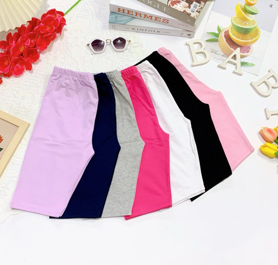(Bé 9-20kg) Quần legging lửng thun cotton cho bé gái