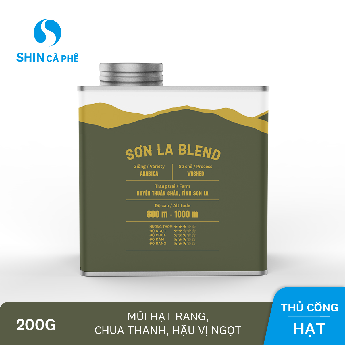 Cà phê Sơn La Blend - SHIN Cà Phê - Hộp thiếc 200g(Pour Over)