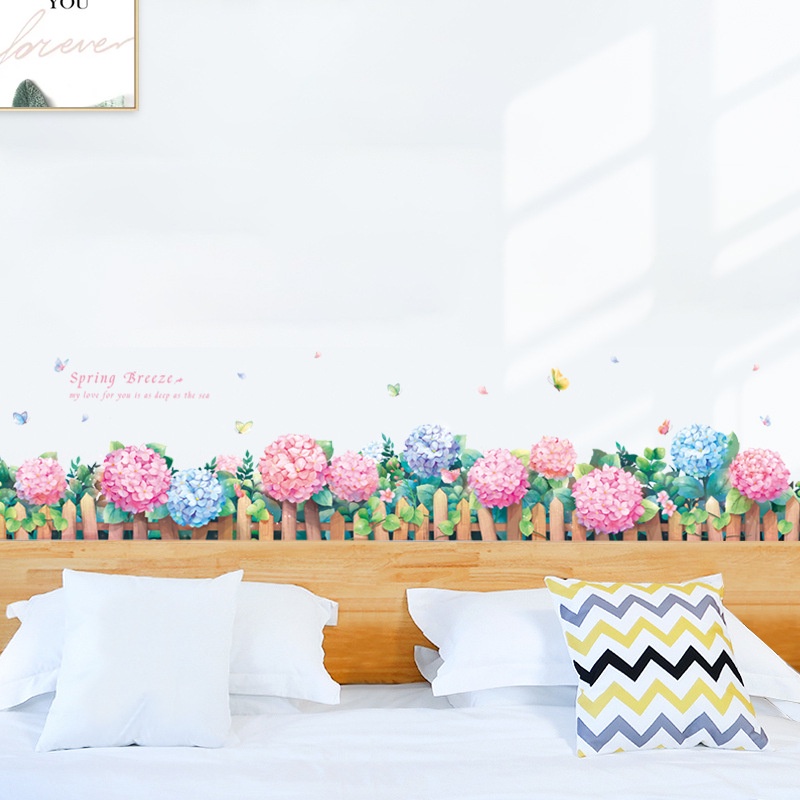 Decal dán chân tường hoa Cẩm Tú Cầu ( DT23)