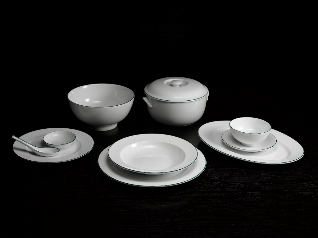 Dĩa súp Minh Long 20 cm Jasmine Chỉ Xanh Lá