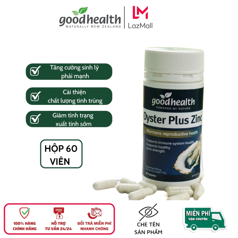 Tinh chất Hàu Goodhealth Oyster Plus Zin C, tăng cường sức khỏe, sinh lý nam giới, chắc khỏe xương khớp, hôp 60 viên cao cấp