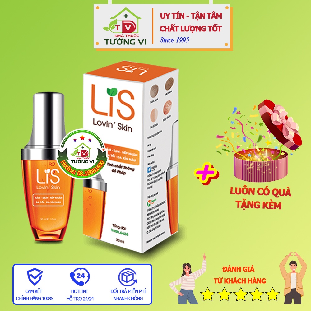 Gel dưỡng da tinh chất thông đỏ Pháp Lis Lovin' Skin - Giảm nám da, sạm da, giảm nếp nhăn, làm đều màu da