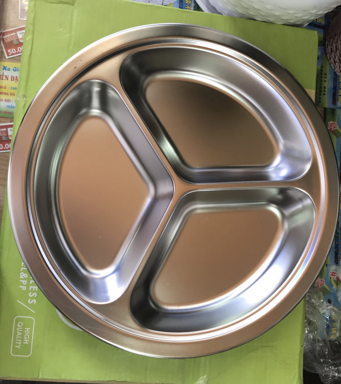KHAY PHẦN INOX 3 NGĂN