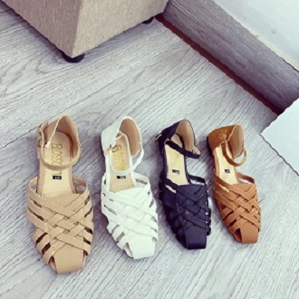 GIÀY SANDAL ĐẾ BỆT QUAI ĐAN MỎ VUÔNG