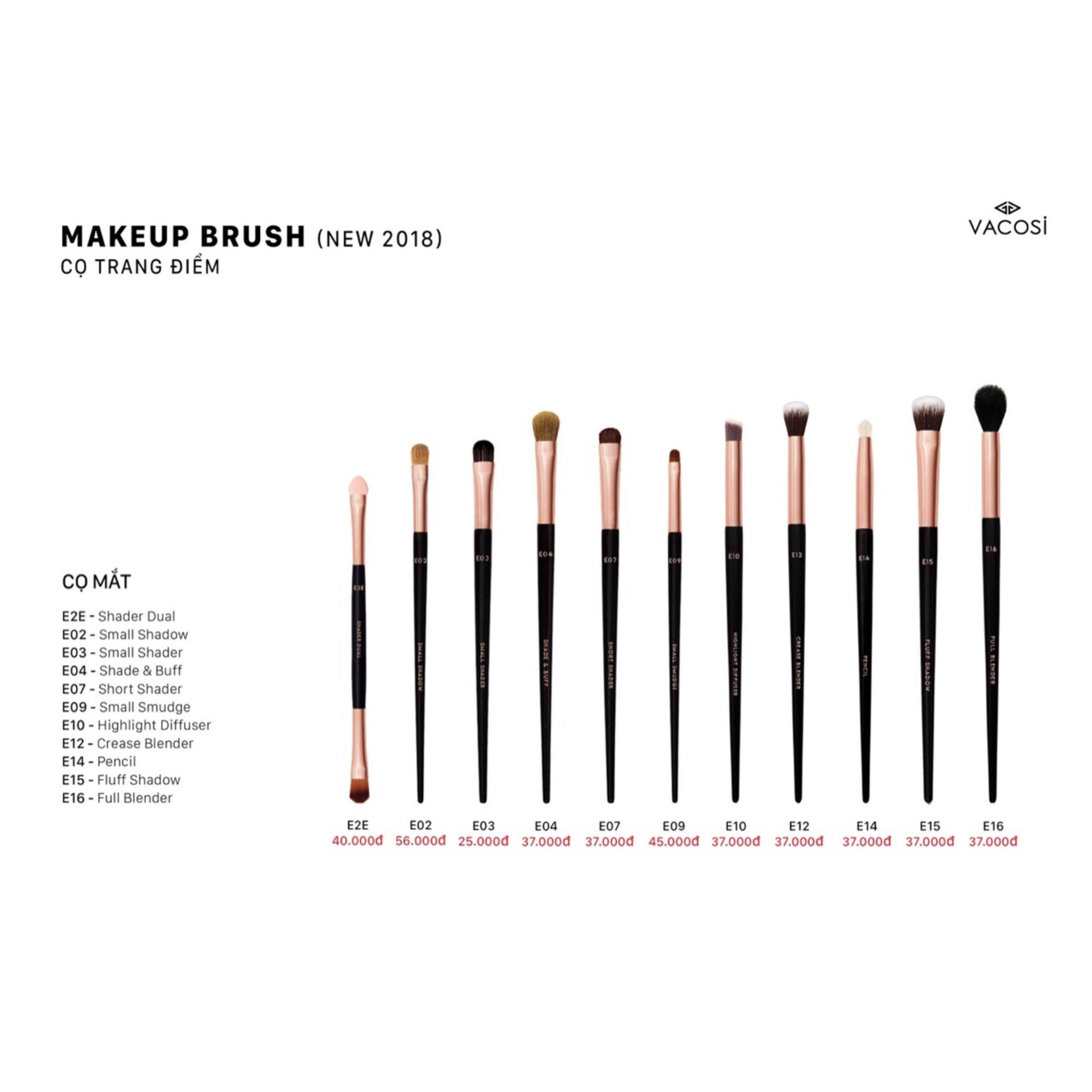 VACOSI SHADER DUAL BRUSH - E2E - CỌ ĐÁNH PHẤN MẮT 2 ĐẦU