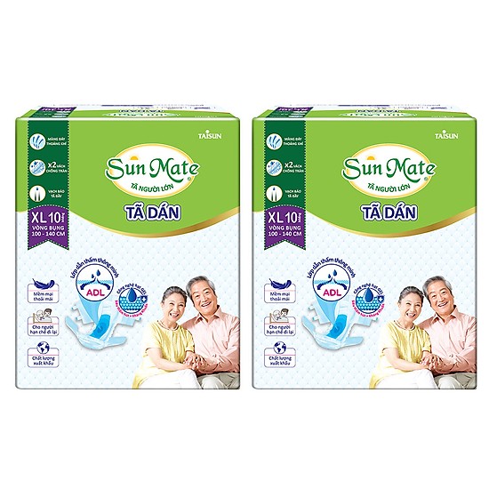 [FREESHIP] Combo 4 gói tã dán người lớn Sunmate size XL10