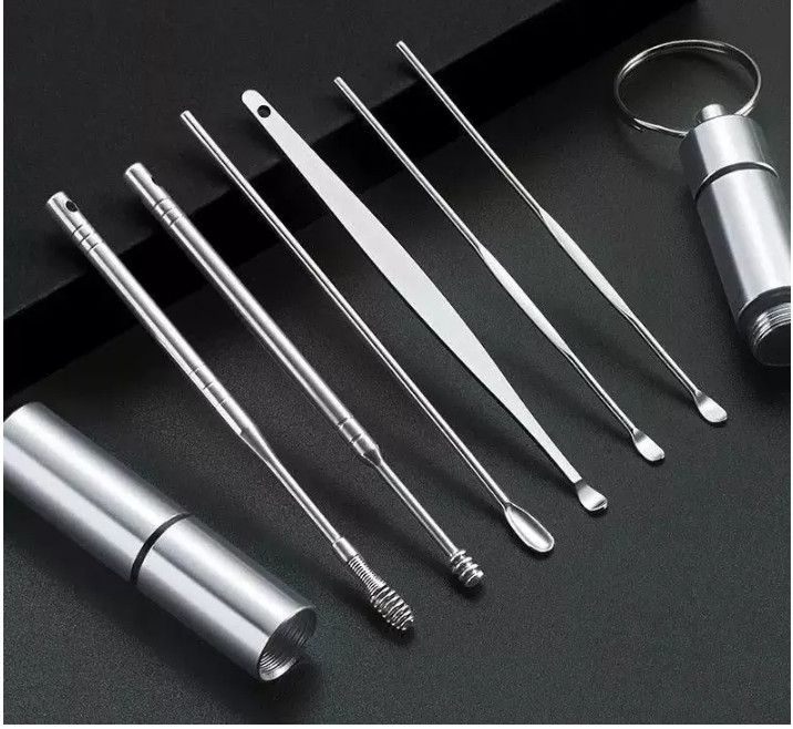 Bộ Lấy Ráy Tai Bộ Ngoáy Tai 6 Món Thép Không Gỉ An Toàn Cho Cả Gia Đình GSRT3 Shalla {Siêu sale]