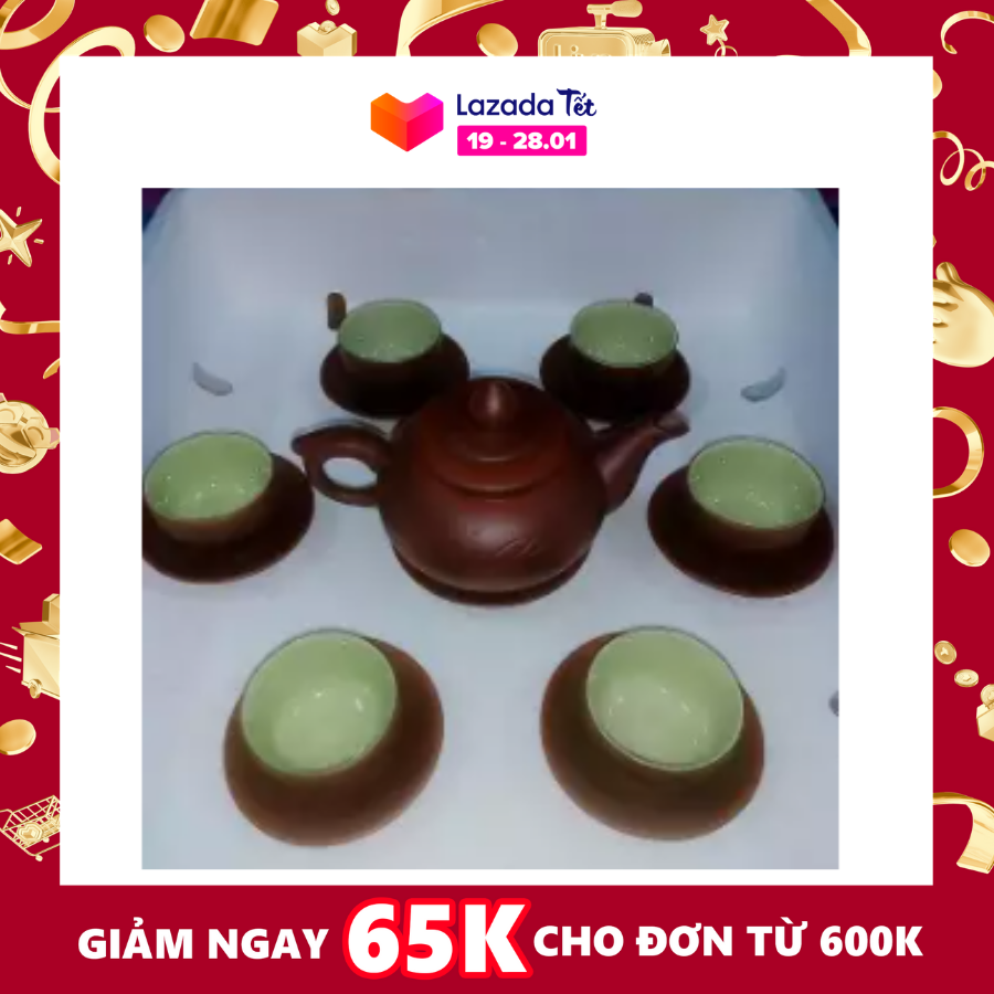 Bộ ấm chén gốm tử sa S1, gốm sứ Bát Tràng