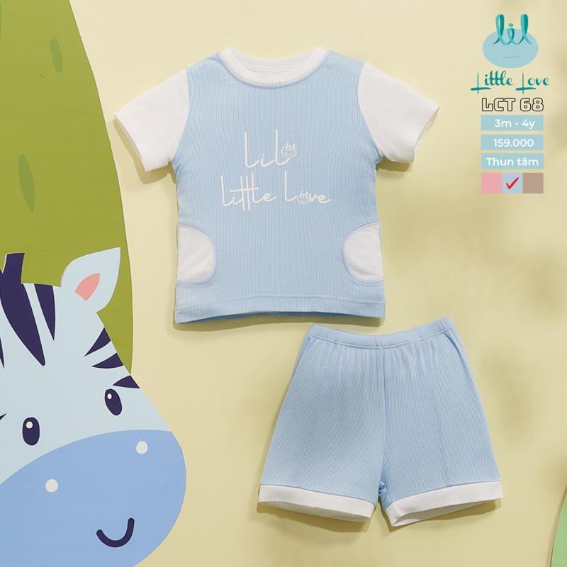 Bộ cộc tay cài vai trẻ em họa tiết động vật đáng yêu LCT57 Little love
