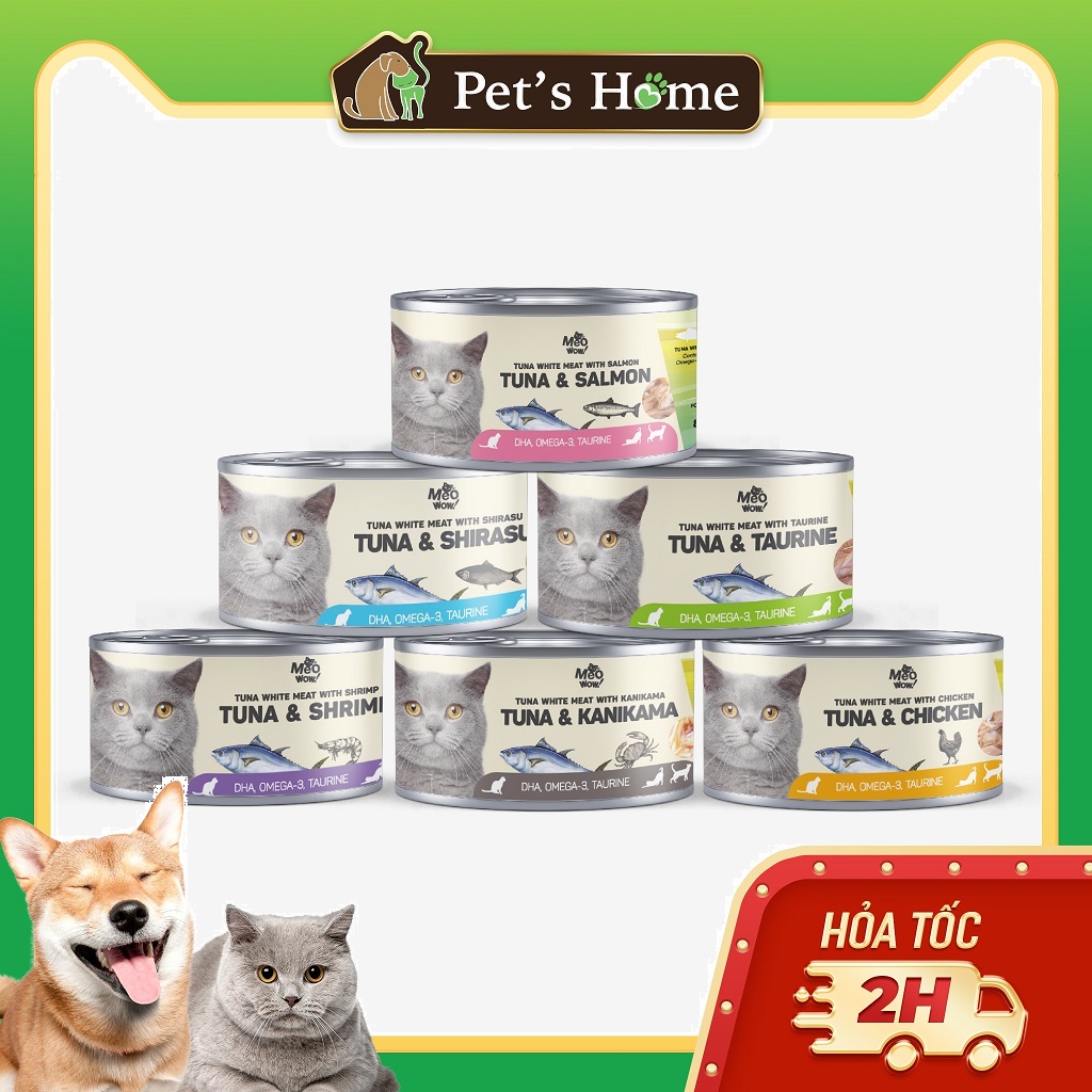 Pate cá ngừ thịt trắng Meowow cho mèo lon 80g