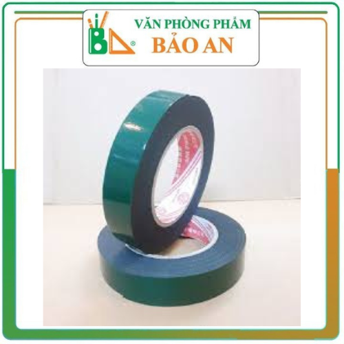 Băng dính 2 mặt xốp xanh đen 2cm