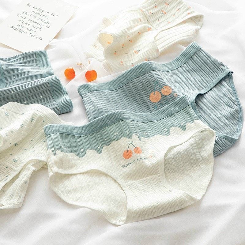Combo 5 quần cherry xanh chất cotton mát từ 40-58kg