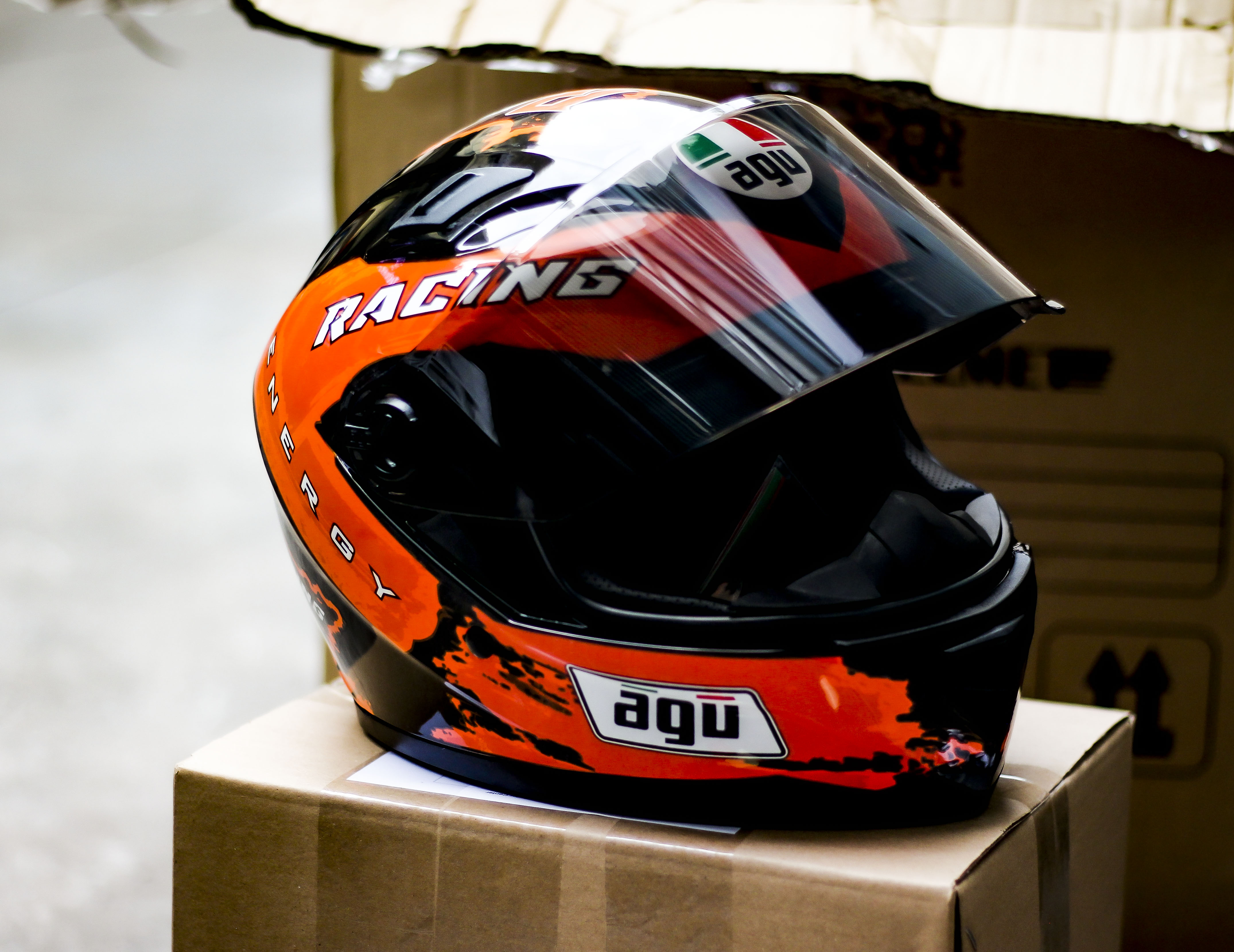 Nón Fullface AGU Tem RACING CAM + Túi đựng nón