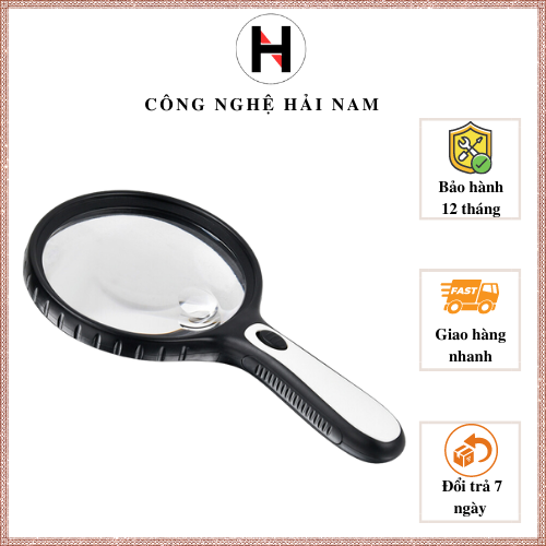 Kính lúp cầm tay đọc báo đọc sách có đèn led hỗ trợ chiếu sáng HN-145M