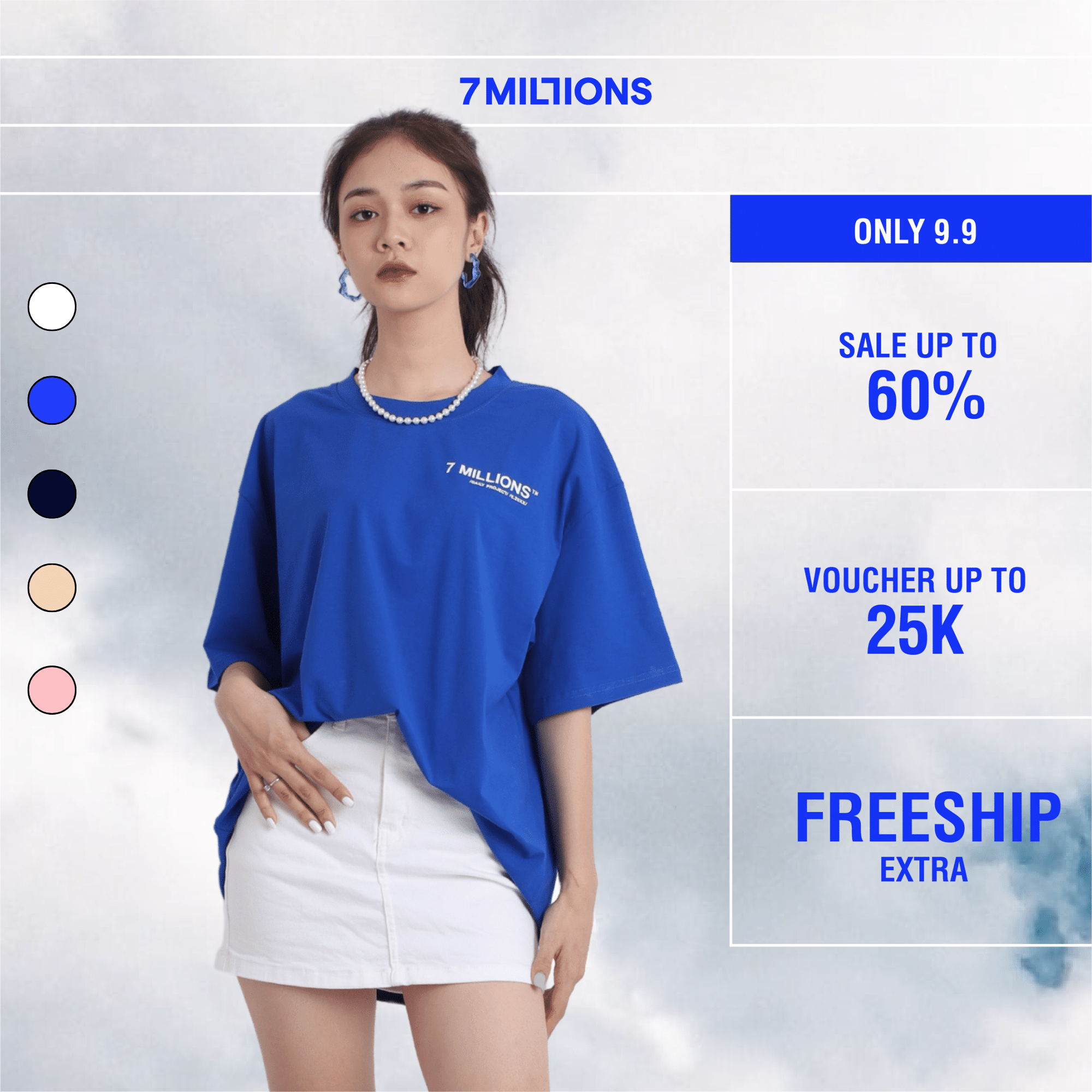 7MILLIONS Áo thun BASIC DAILY / 5 Màu
