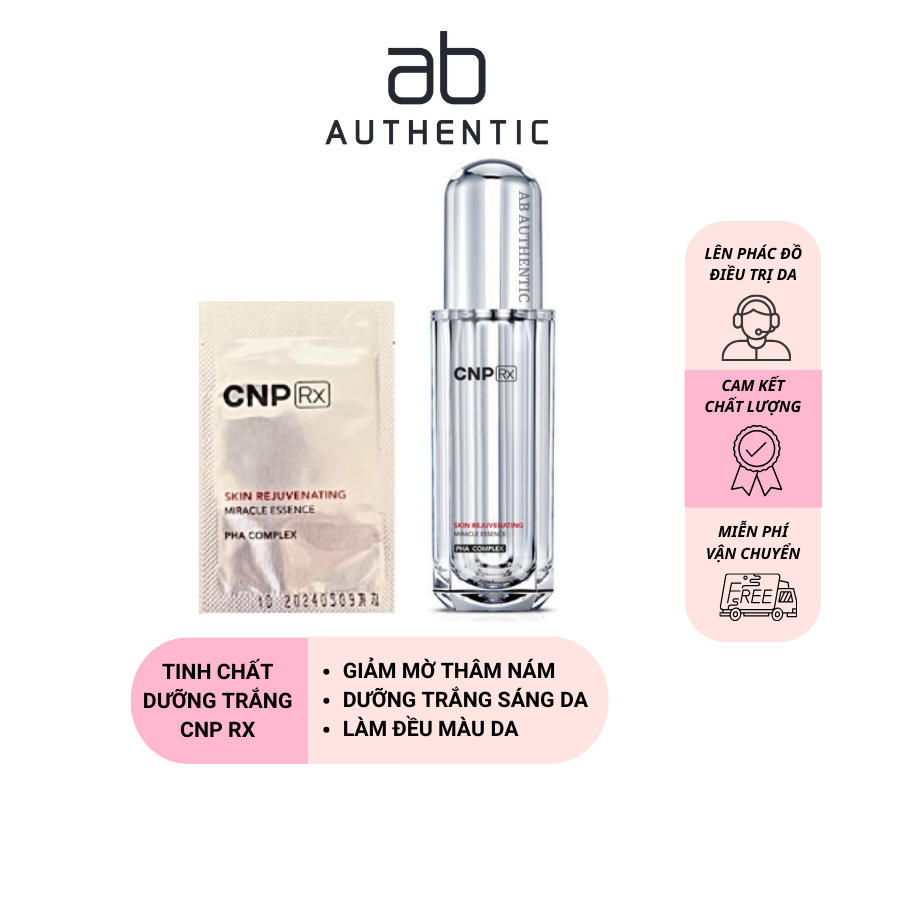 Combo 5 gói Sample Tinh chất dưỡng trắng CNP Rx Skin Rejuvenating Miracle Essence - AB Authentic