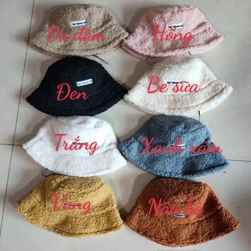 [HCM] Mũ lông cừu, mũ bucket lông cừu CANDY666