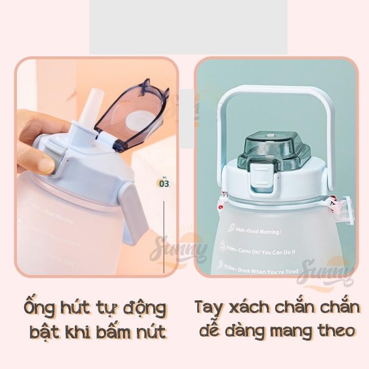 Bình Đựng Nước 1400ml Dễ Thương Có Vạch