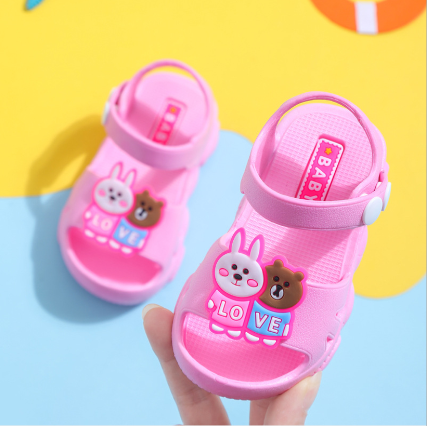 Giày sandal bằng nhựa cao cấp cho bé tập đi. Giày đẹp cho bé Trai bé gái 6 đến 36 tháng. Dép quai hậu có cúc bấm cho bé 1-4 tuổi. My Little Boss