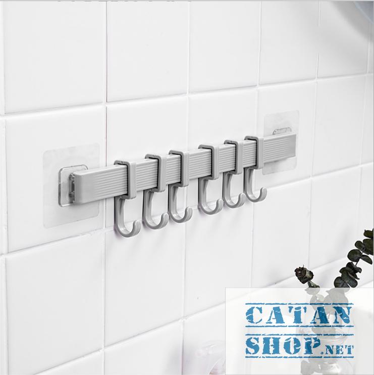 [HCM]Thanh treo đồ dán tườngtủ quần áo nhà bếp có 6 móc chịu lực tiết kiệm diện tích (giao màu ngẫu nhiên)GD263-MTSC-Thanh