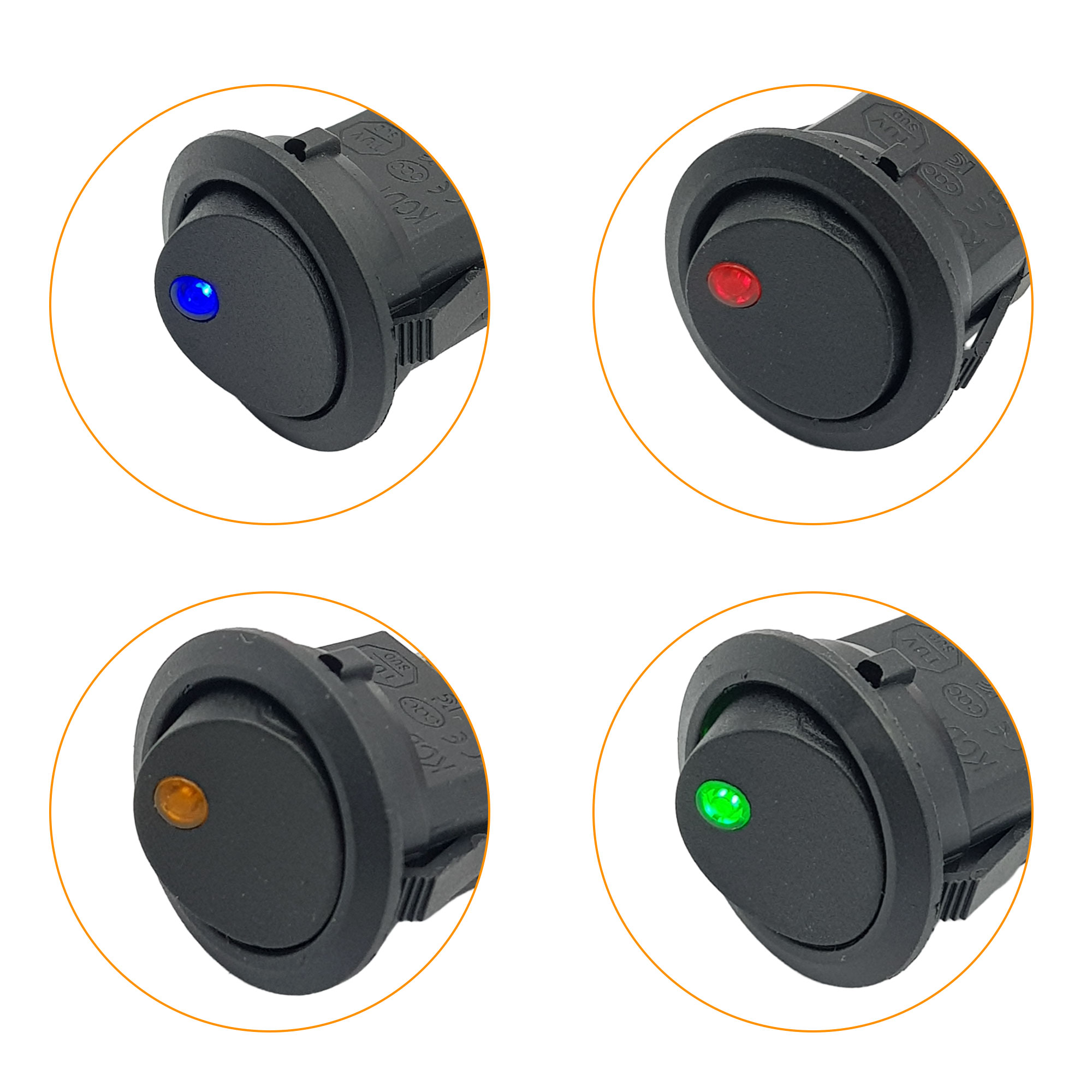 Công tắc bập bênh tròn có đèn KCD1