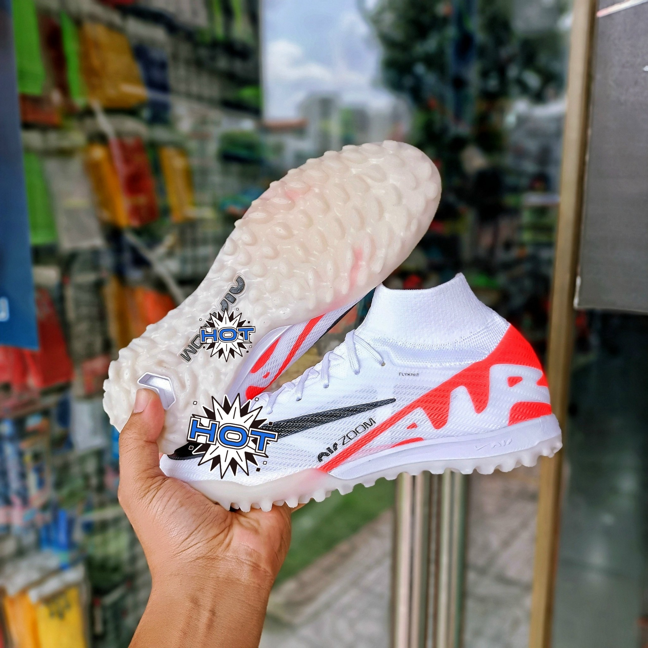 giày đá bóng mercurial superfly 9 elite TF ( khâu đế + tất + túi rút )