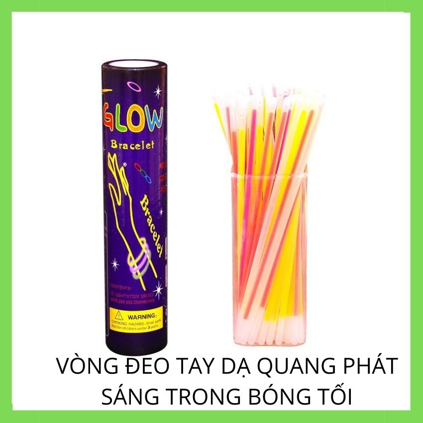 [Hàng Mới Về] 1 Hộp Lớn Que Phát Sáng, Vòng Đeo Tay Dạ Quang Phát Sáng Trong Bóng Tối, Màu Sắc Tươi Tắn, Rực Rỡ