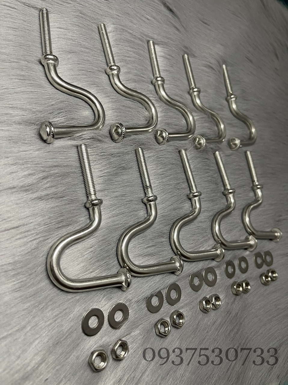 Móc treo đồ lưỡi câu inox xe máy (1 cặp)