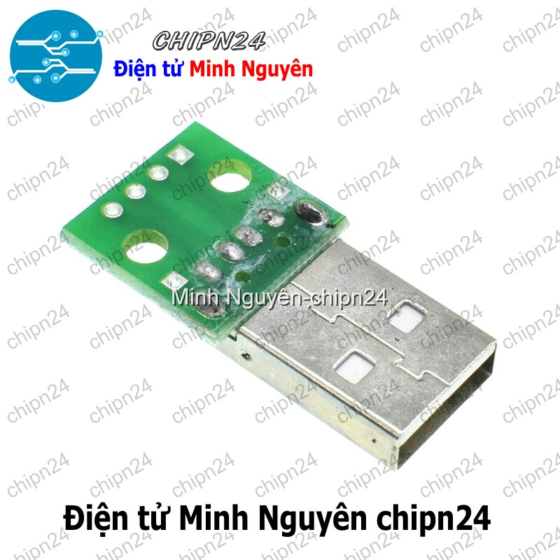 [2 cái] (K95) Đế chuyển Adapter USB A Đực to DIP (PCB chuyển, Mạch chuyển) - HH001566